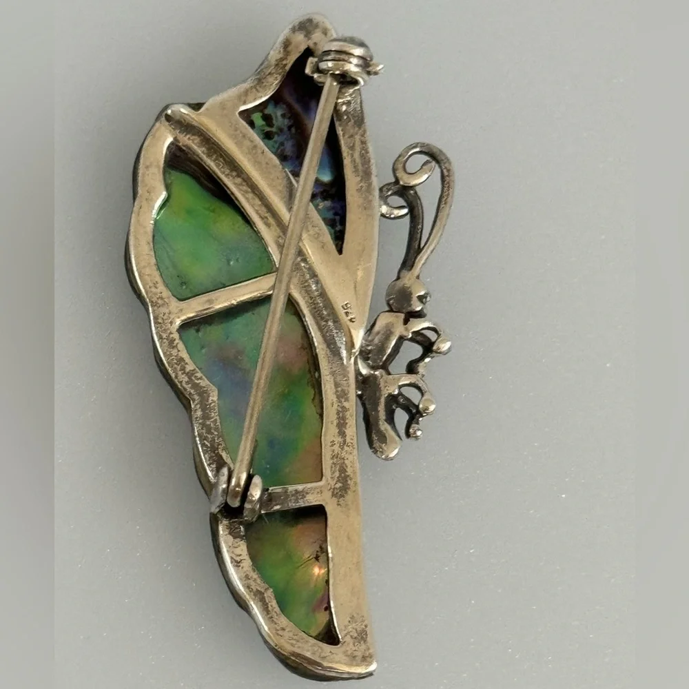 925 silver sea shell butterfly Brooch